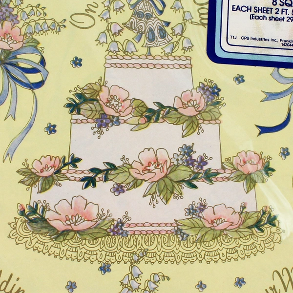 Lot of 4 Vintage CPS Wedding Gift Wrap Paper - Sealed & Unsealed Sheets