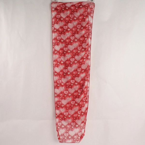Lot of 2 Women's Red Infinity & Heart Print Scarves - Stylish Accessories