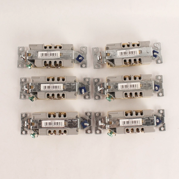 Lot of 6 Cooper 15A 125V Duplex Outlet Receptacles - Good Condition