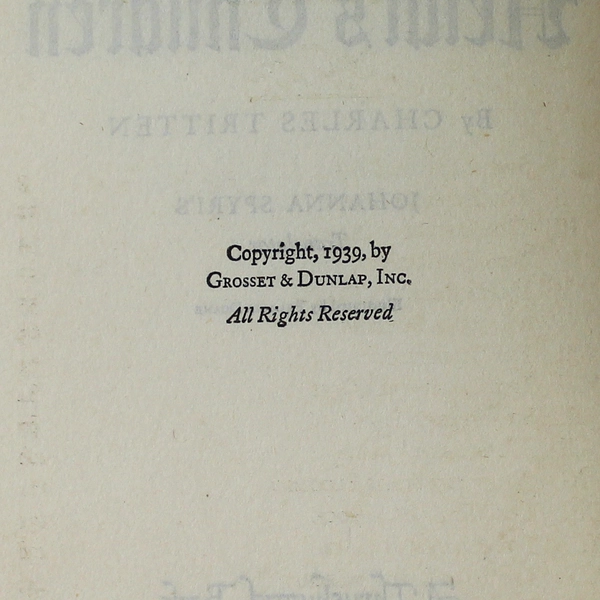 Heidi's Children by Charles Tritten 1939 HC Vintage Stained Cover Book