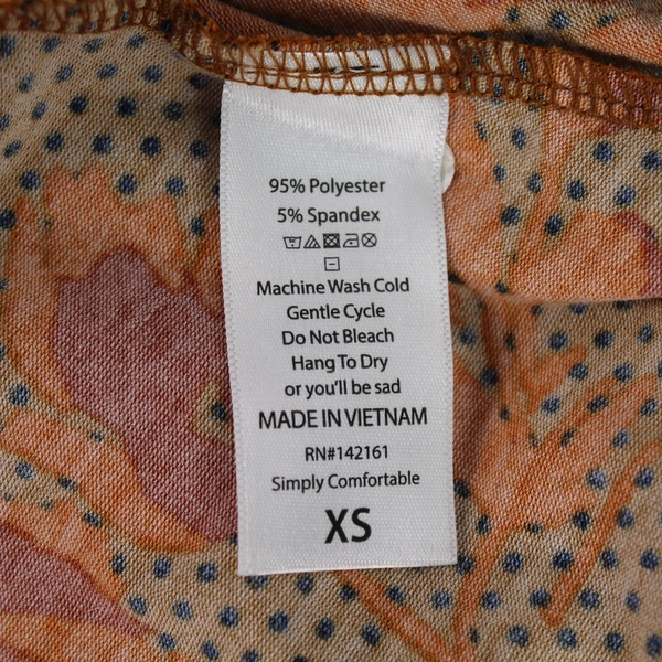 LuLaRoe Carly Dress XS Brown Orange Floral Hi-Lo Hem Very Good Condition