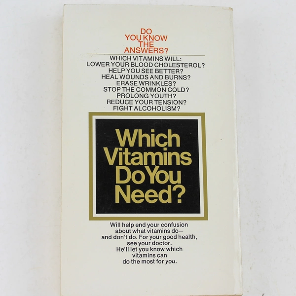Which Vitamins Do You Need? by Martin Ebon 1974 Bantam Books Paperback