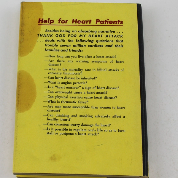 Thank God For My Heart Attack By Charles Yale Harrison 1949 Holt Rinehart PB