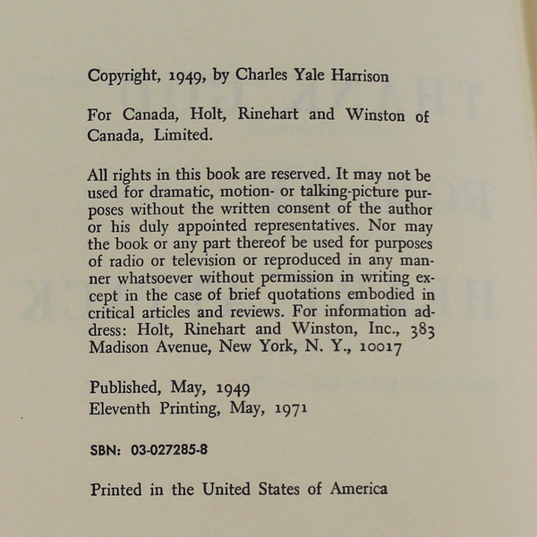 Thank God For My Heart Attack By Charles Yale Harrison 1949 Holt Rinehart PB