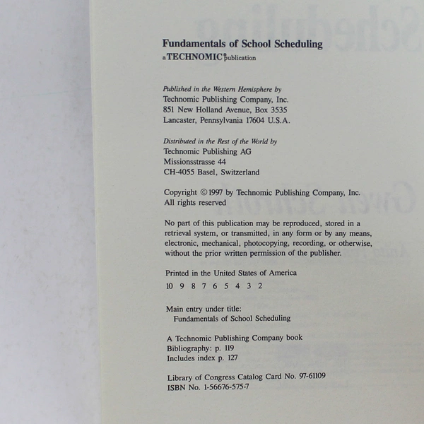 Fundamentals of School Scheduling by Gwen Schroth 1997 Book Good Condition