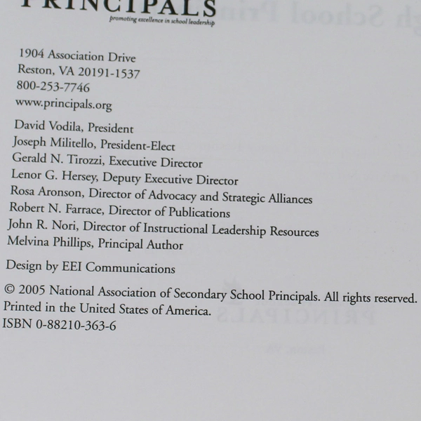 Creating A Culture Of Literacy Guide For Middle & High School Principals 2005