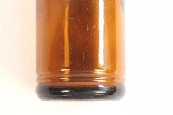 Vintage Amber Glass Mini Soda Bottle with Aluminum Lid - Collectible 5.5"