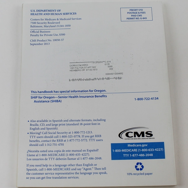 Medicare And You 2014 Book - U.S. Government Handbook - Good Condition