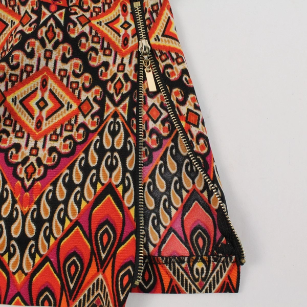 AGB Women's Dress Size 12 Multicolor Geometric Short Sleeve Side Zip Pre-Owned