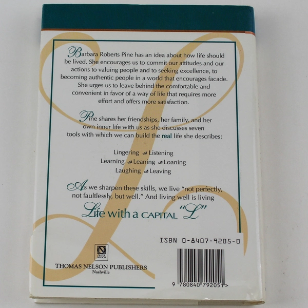 Life With A Capital L by Barbara Roberts Pine 1994 Hardcover Torn DJ
