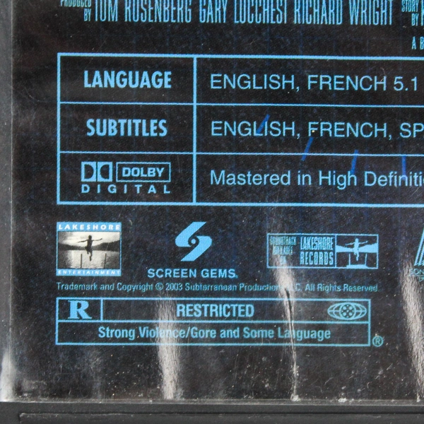 Underworld Full Screen DVD Sony Pictures Lakeshore Entertainment 2004 Movie