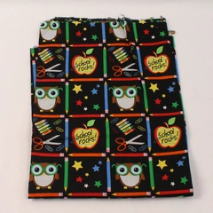 Rosenthal School Rocks Cotton Fabric Remnant 41"x27" - Fun Crafting Material