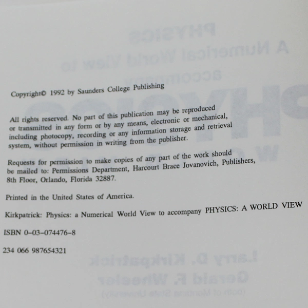 Physics A World View by Kirkpatrick & Wheeler 1992 PB Good Condition Textbook