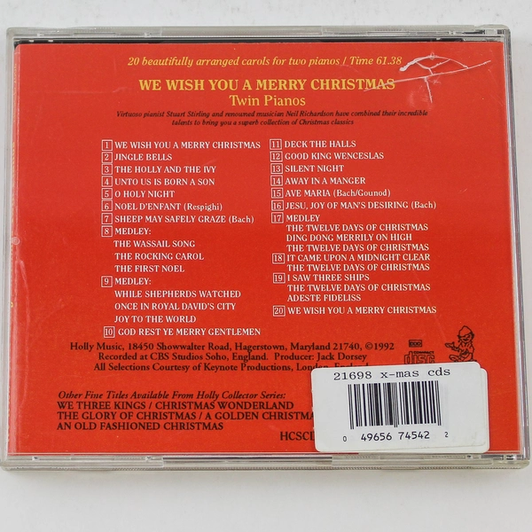 We Wish You A Merry Christmas CD by Twin Pianos - Good Condition, Cracked Case