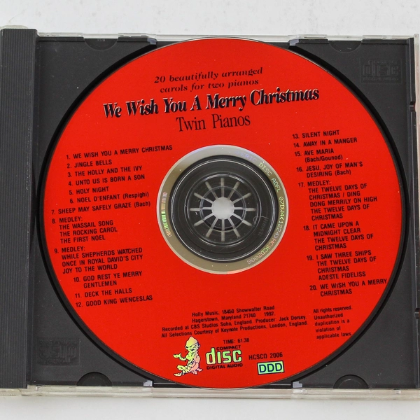 We Wish You A Merry Christmas CD by Twin Pianos - Good Condition, Cracked Case