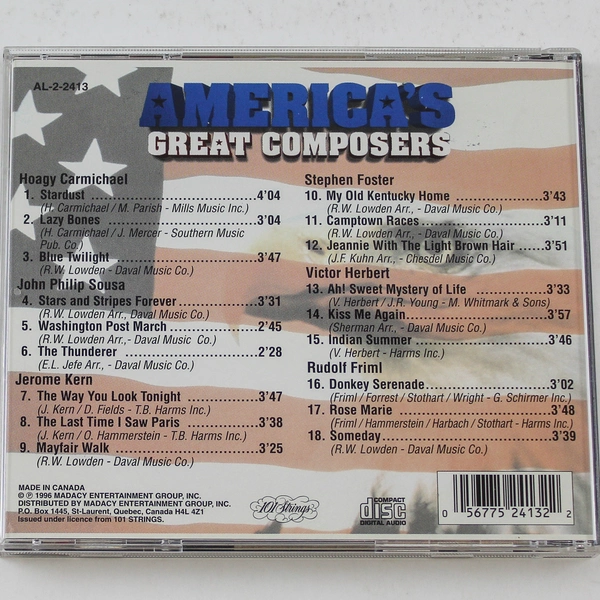 America's Great Composers 101 Strings Orchestra CD Madacy 1996 Good Condition