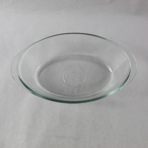 Vintage Glasbake Clear Glass 1 Qt Casserole Dish with Handles, Chips, No Lid