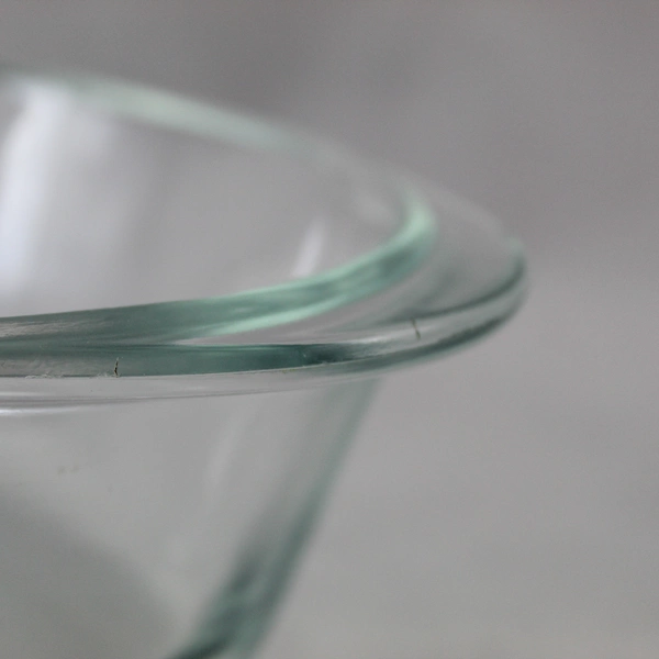 Vintage Glasbake Clear Glass 1 Qt Casserole Dish with Handles, Chips, No Lid