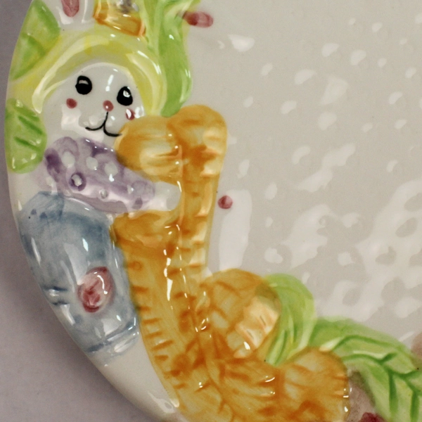 Lot of 4 1995 Ceramic Easter Snack Plates Children's Tea Set Decor