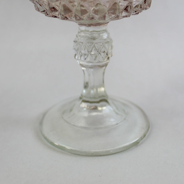 Vintage Indiana Glass Cranberry Diamond Point Goblet 5.5" Cocktail Glass