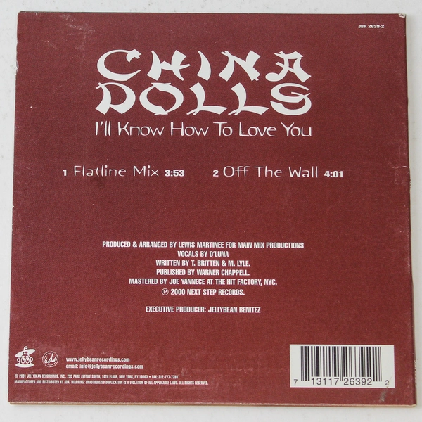 China Dolls I'll Know How To Love You CD 2001 Jellybean Records Good