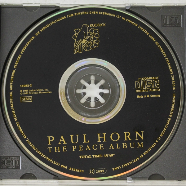 Paul Horn The Peace Album CD 1988 Good Condition Celestial Music
