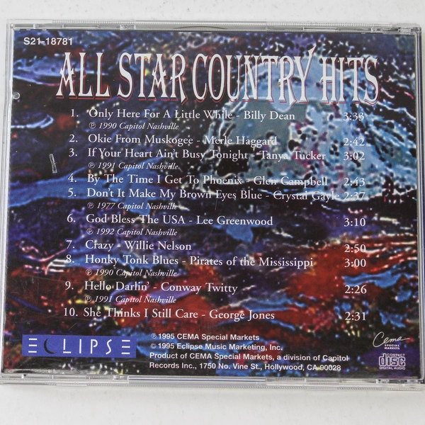 All Star Country Hits CD 1995 CEMA Special Markets Good Condition Untested