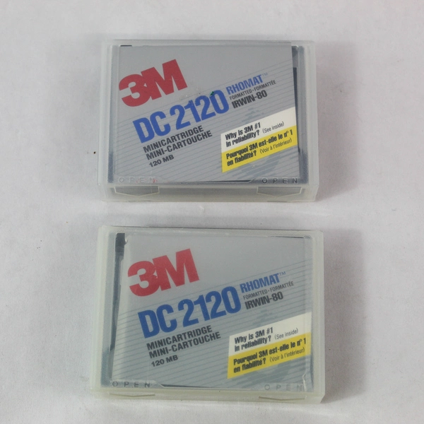 Lot of 2 Vintage 3M DC2120 Rhomat Mini Cartridges 120MB Irwin-80 Format