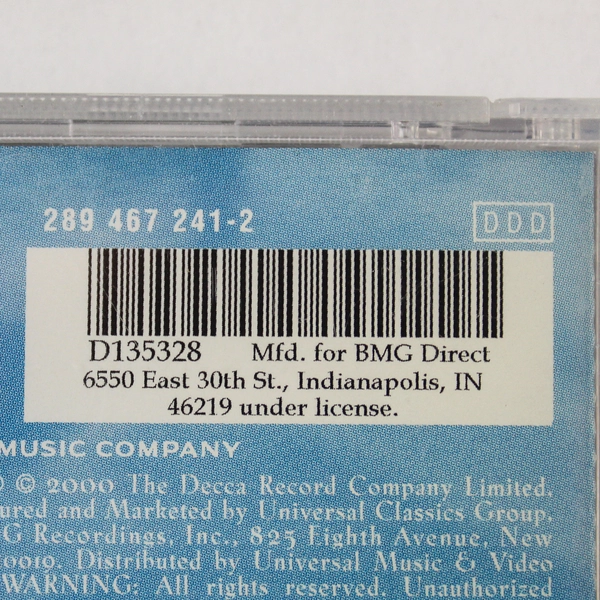 Pavarotti Italian Wedding Favorites CD BMG Direct 2000 - Pre-Owned