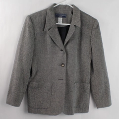 Vintage Norton McNaughton Women's Petite Blazer Jacket Size 8P Blue Gray