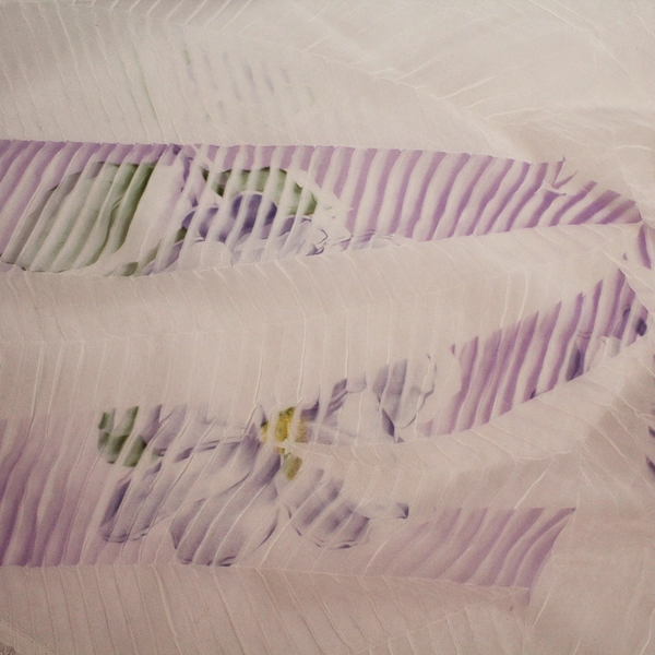 Lot of 3.75 Yards Sheer Purple Floral Fabric for DIY Crafts - Pre-owned