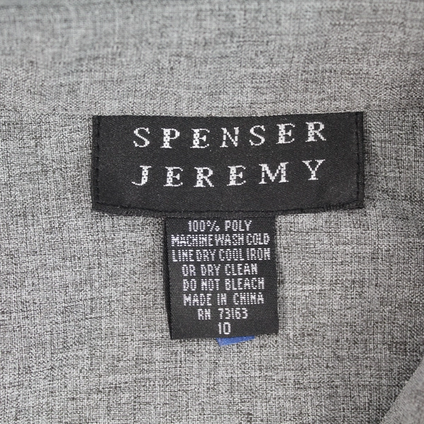 Spenser Jeremy Gray Blouse Top Women's Size 10 Long Sleeve Pre-owned