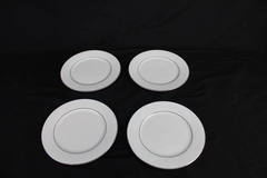 Set of 4 Sango White on White 1079 Salad Plates 7.25" Round Victorian Lace