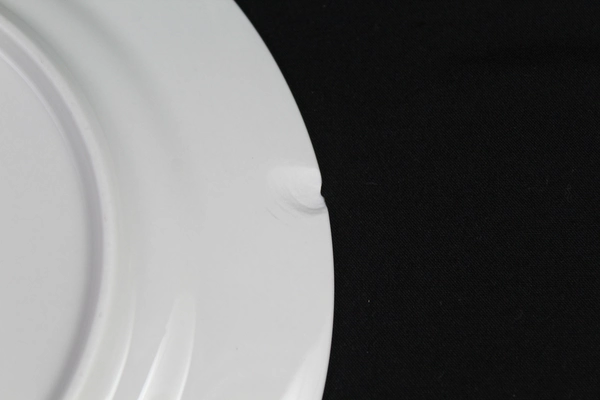 Set of 4 Sango White on White 1079 Salad Plates 7.25" Round Victorian Lace