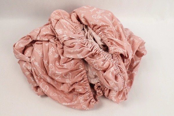 Elite Home Products 4 Piece Sheet Set Flat Fitted Pillowcases Pink White Faith