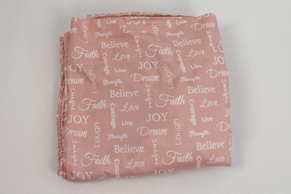 Elite Home Products 4 Piece Sheet Set Flat Fitted Pillowcases Pink White Faith