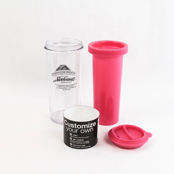 Customizable Pink Travel Mug with Believe Definition Good Condition