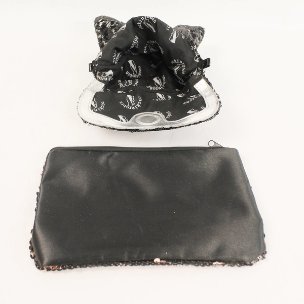 Lot of 2 Sequin Clutch Bags by Rockin Robin - Black & Charcoal Gray