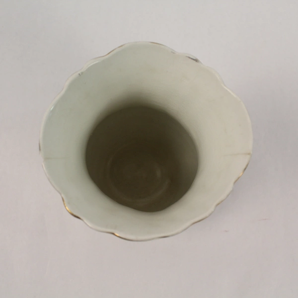 Vintage John Edwards Porcelain De Terre Vase 6" Tall Crazing & Chip