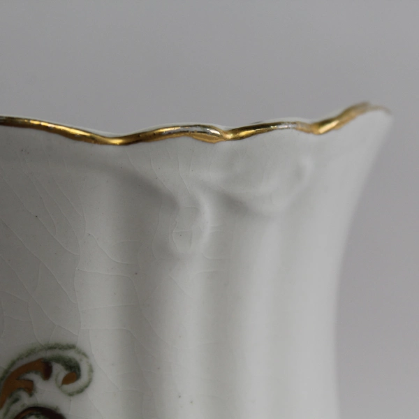 Vintage John Edwards Porcelain De Terre Vase 6" Tall Crazing & Chip