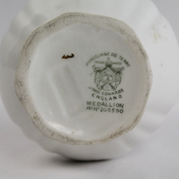 Vintage John Edwards Porcelain De Terre Vase 6" Tall Crazing & Chip