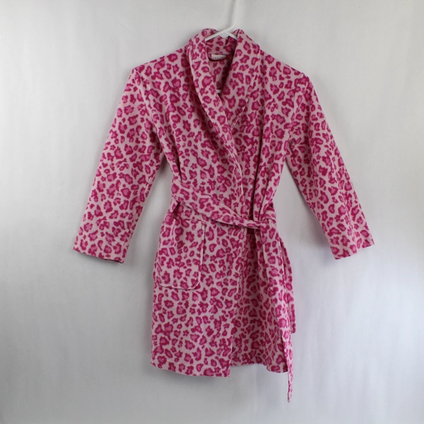 Kids Korner Pink Leopard Print Fleece Robe Size M - Pre-Owned, Cozy & Fun