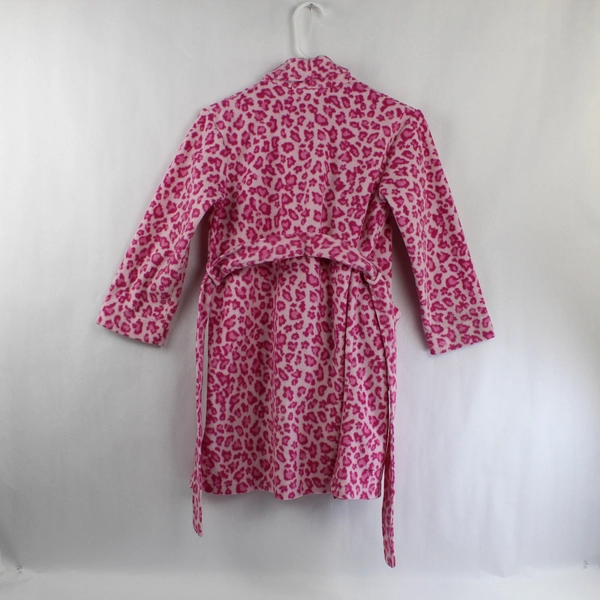 Kids Korner Pink Leopard Print Fleece Robe Size M - Pre-Owned, Cozy & Fun