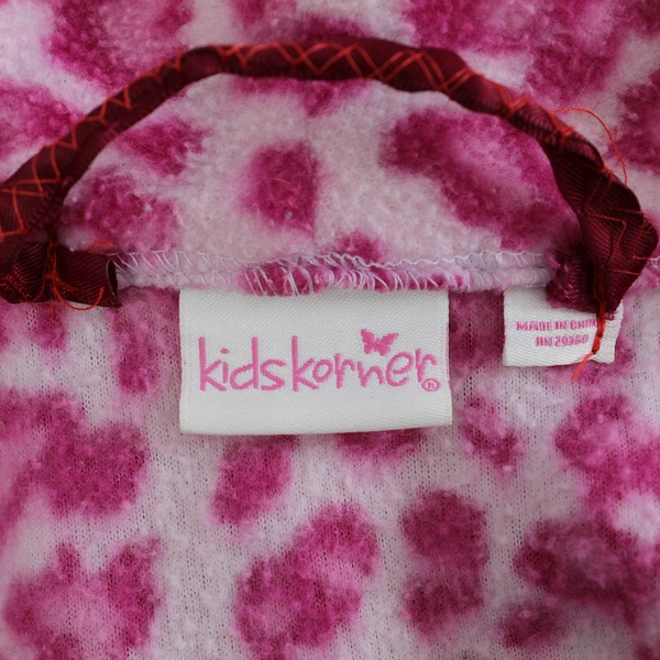 Kids Korner Pink Leopard Print Fleece Robe Size M - Pre-Owned, Cozy & Fun