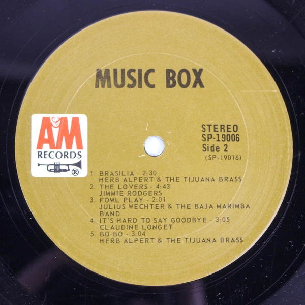 Music Box Various Artists Vinyl Record 1969 A&M Good Condition 33 RPM