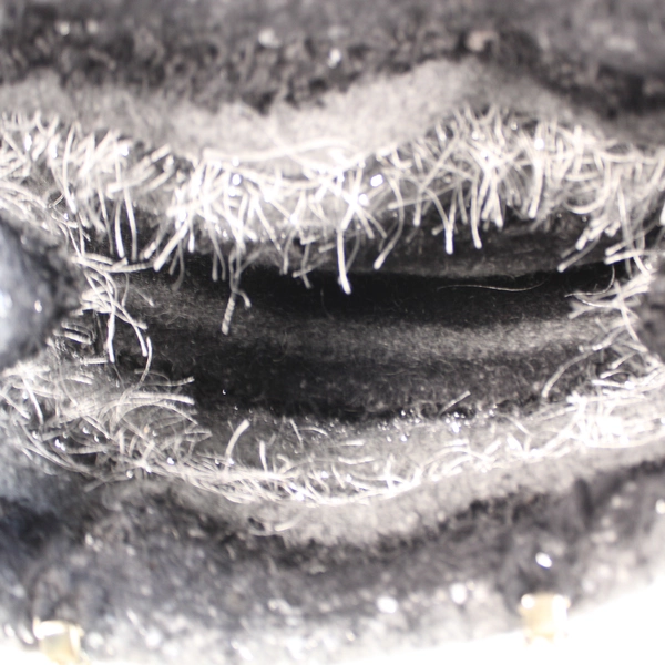 Homemade Knit Crochet Tote Bag with Metal Handles - Craft Storage - Unique!