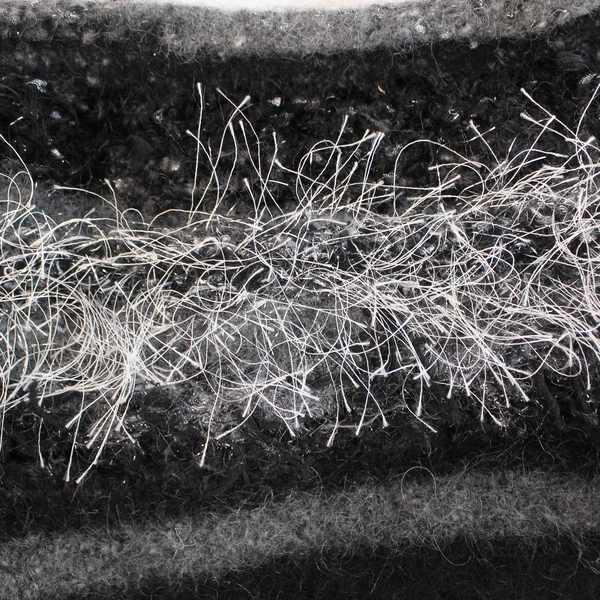 Homemade Knit Crochet Tote Bag with Metal Handles - Craft Storage - Unique!