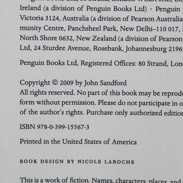 Wicked Prey by John Sandford Hardcover Novel 2009 with Dust Jacket, Good