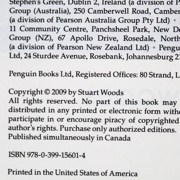 Hothouse Orchid by Stuart Woods Hardcover Book 2009 - Good Condition