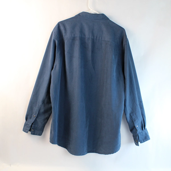 Via Europa Men's XL Blue Striped Long Sleeve Button-Up Shirt - Pre-Owned